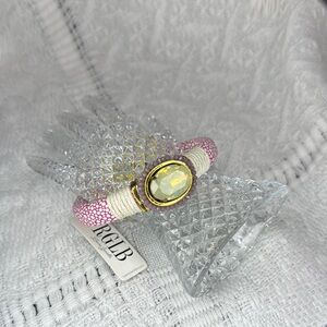 Laura Janelle Elegant Pink and Gold Bracelet with faceted stone!
